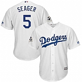 Los Angeles Dodgers #5 Corey Seager White 2017 World Series Bound Cool Base Player Jersey,baseball caps,new era cap wholesale,wholesale hats