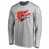 Men's Cleveland Browns NFL Pro Line Ash True Colors Long Sleeve T-Shirt 90Hou,baseball caps,new era cap wholesale,wholesale hats