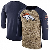Men's Denver Broncos Nike Camo Navy Salute to Service Sideline Legend Performance Three-Quarter Sleeve T-Shirt 90Hou,baseball caps,new era cap wholesale,wholesale hats
