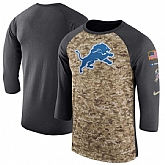 Men's Detroit Lions Nike Camo Anthracite Salute to Service Sideline Legend Performance Three-Quarter Sleeve T-Shirt 90Hou,baseball caps,new era cap wholesale,wholesale hats
