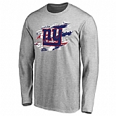 Men's New York Giants NFL Pro Line Ash True Colors Long Sleeve T-Shirt 90Hou,baseball caps,new era cap wholesale,wholesale hats