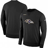 Men's Nike Baltimore Ravens Nike Black Sideline Team Logo Performance Sweatshirt 90Hou,baseball caps,new era cap wholesale,wholesale hats
