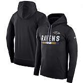 Men's Nike Baltimore Ravens Nike Black Sideline Team Name Performance Pullover Hoodie FengYun,baseball caps,new era cap wholesale,wholesale hats