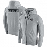 Men's Nike Carolina Panthers Nike Ash Gridiron Gray 2.0 Full Zip Hoodie 90Hou,baseball caps,new era cap wholesale,wholesale hats