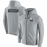 Men's Nike Cleveland Browns Nike Ash Gridiron Gray 2.0 Full Zip Hoodie 90Hou,baseball caps,new era cap wholesale,wholesale hats
