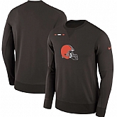 Men's Nike Cleveland Browns Nike Brown Sideline Team Logo Performance Sweatshirt 90Hou,baseball caps,new era cap wholesale,wholesale hats
