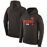 Men's Nike Cleveland Browns Nike Brown Sideline Team Name Performance Pullover Hoodie 90Hou,baseball caps,new era cap wholesale,wholesale hats