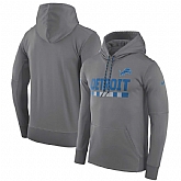 Men's Nike Detroit Lions Nike Heathered Gray Sideline Team Name Performance Pullover Hoodie FengYun,baseball caps,new era cap wholesale,wholesale hats
