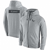 Men's Nike Houston Texans Nike Ash Gridiron Gray 2.0 Full Zip Hoodie 90Hou,baseball caps,new era cap wholesale,wholesale hats