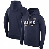 Men's Nike Los Angeles Rams Nike Navy Sideline Team Name Performance Pullover Hoodie FengYun,baseball caps,new era cap wholesale,wholesale hats