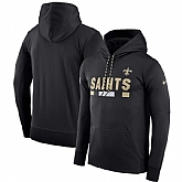Men's Nike New Orleans Saints Nike Black Sideline Team Name Performance Pullover Hoodie FengYun,baseball caps,new era cap wholesale,wholesale hats