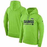 Men's Nike Seattle Seahawks Nike Neon Green Sideline Team Name Performance Pullover Hoodie FengYun,baseball caps,new era cap wholesale,wholesale hats