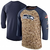 Men's Seattle Seahawks Nike Camo College Navy Salute to Service Sideline Legend Performance Three-Quarter Sleeve T-Shirt 90Hou,baseball caps,new era cap wholesale,wholesale hats