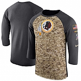 Men's Washington Redskins Nike Camo Anthracite Salute to Service Sideline Legend Performance Three-Quarter Sleeve T-Shirt 90Hou,baseball caps,new era cap wholesale,wholesale hats