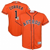 Youth Houston Astros #1 Carlos Correa Orange 2017 World Series Bound Cool Base Player Jersey,baseball caps,new era cap wholesale,wholesale hats