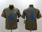 Youth Nike Dallas Cowboys #4 Dak Prescott Olive Salute To Service Limited Jerseys,baseball caps,new era cap wholesale,wholesale hats
