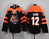 Cincinnati Bengals #12 Mohamed Sanu Black Player Stitched Pullover NFL Hoodie,baseball caps,new era cap wholesale,wholesale hats