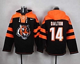 Cincinnati Bengals #14 Andy Dalton Black Player Stitched Pullover NFL Hoodie,baseball caps,new era cap wholesale,wholesale hats