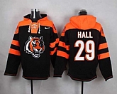 Cincinnati Bengals #29 Leon Hall Black Player Stitched Pullover NFL Hoodie,baseball caps,new era cap wholesale,wholesale hats