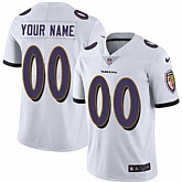 Customized Men & Women & Youth Nike Ravens White Vapor Untouchable Player Limited Jersey,baseball caps,new era cap wholesale,wholesale hats