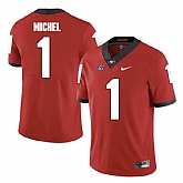 Georgia Bulldogs #1 Sony Michel Red College Football Jersey DingZhi,baseball caps,new era cap wholesale,wholesale hats