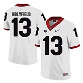 Georgia Bulldogs #13 Elijah Holyfield White College Football Jersey DingZhi,baseball caps,new era cap wholesale,wholesale hats