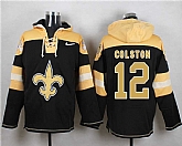 New Orleans Saints #12 Marques Colston Black Player Stitched Pullover NFL Hoodie,baseball caps,new era cap wholesale,wholesale hats