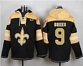 New Orleans Saints #9 Drew Brees Black Player Stitched Pullover NFL Hoodie,baseball caps,new era cap wholesale,wholesale hats
