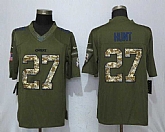 Nike Chiefs #27 Kareem Hunt Olive Green Salute To Service Limited Jersey,baseball caps,new era cap wholesale,wholesale hats