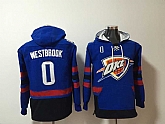 Thunder #0 Russell Westbrook Blue All Stitched Hooded Sweatshirt,baseball caps,new era cap wholesale,wholesale hats
