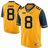 West Virginia Mountaineers #8 Marcus Simms Gold College Football Jersey DingZhi,baseball caps,new era cap wholesale,wholesale hats