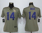 Women Nike Minnesota Vikings #14 Stefon Diggs Olive Salute To Service Limited Jerseys,baseball caps,new era cap wholesale,wholesale hats
