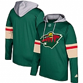 Men's Minnesota Wild Adidas Green Silver Jersey Pullover Hoodie,baseball caps,new era cap wholesale,wholesale hats