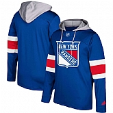 Men's New York Rangers Adidas Blue Silver Jersey Pullover Hoodie,baseball caps,new era cap wholesale,wholesale hats