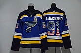 Women St. Louis Blues #91 Vladimir Tarasenko Blue USA Flag Adidas Stitched Jersey,baseball caps,new era cap wholesale,wholesale hats