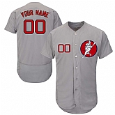 Boston Red Sox Gray Men's Customized Flexbase New Design Jersey,baseball caps,new era cap wholesale,wholesale hats