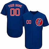 Chicago Cubs Blue Men's Customized Flexbase New Design Jersey,baseball caps,new era cap wholesale,wholesale hats