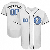 Houston Astros White Men's Customized Blue Logo Flexbase New Design Jersey,baseball caps,new era cap wholesale,wholesale hats