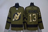 New Jersey Devils #13 Nico Hischier Green Salute to Service Adidas Jersey,baseball caps,new era cap wholesale,wholesale hats