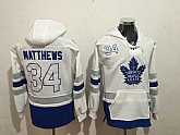 Toronto Maple Leafs #34 Auston Matthews White Name & Number Pullover Stitched NHL Hoodie,baseball caps,new era cap wholesale,wholesale hats