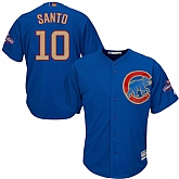 Chicago Cubs #10 Ron Santo Blue World Series Champions Gold Program New Cool Base Stitched Jersey JiaSu,baseball caps,new era cap wholesale,wholesale hats