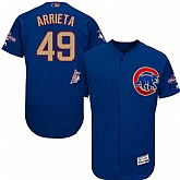 Chicago Cubs #49 Jake Arrieta Blue World Series Champions Gold Program Flexbase Stitched Jersey JiaSu,baseball caps,new era cap wholesale,wholesale hats