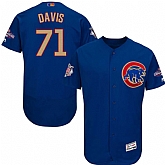 Chicago Cubs #71 Wade Davis Blue World Series Champions Gold Program Flexbase Stitched Jersey JiaSu,baseball caps,new era cap wholesale,wholesale hats