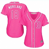 Glued Women's Boston Red Sox #18 Mitch Moreland Pink New Cool Base Jersey WEM,baseball caps,new era cap wholesale,wholesale hats