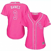 Glued Women's Chicago White Sox #3 Harold Baines Pink New Cool Base Jersey WEM,baseball caps,new era cap wholesale,wholesale hats