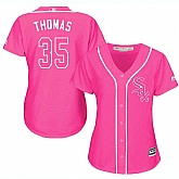 Glued Women's Chicago White Sox #35 Frank Thomas Pink New Cool Base Jersey WEM,baseball caps,new era cap wholesale,wholesale hats