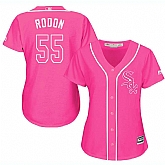 Glued Women's Chicago White Sox #55 Carlos Rodon Pink New Cool Base Jersey WEM,baseball caps,new era cap wholesale,wholesale hats