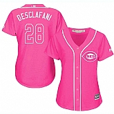 Glued Women's Cincinnati Reds #28 Anthony Desclafani Pink New Cool Base Jersey WEM,baseball caps,new era cap wholesale,wholesale hats