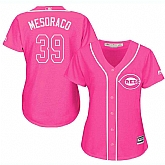 Glued Women's Cincinnati Reds #39 Devin Mesoraco Pink New Cool Base Jersey WEM,baseball caps,new era cap wholesale,wholesale hats