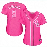 Glued Women's Colorado Rockies #9 DJ Lemahieu Pink New Cool Base Jersey WEM,baseball caps,new era cap wholesale,wholesale hats